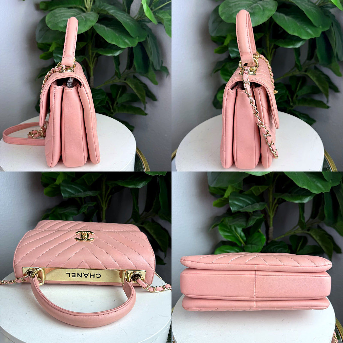 Authentic Chanel Pink Chevron Quilted Trendy CC Small Top Handle Flap Bag - 05_extra.jpg
