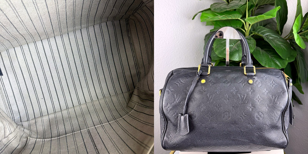 Authentic Louis Vuitton Speedy 30 Empreinte Noir Black Leather Satchel - 04_inside.jpg