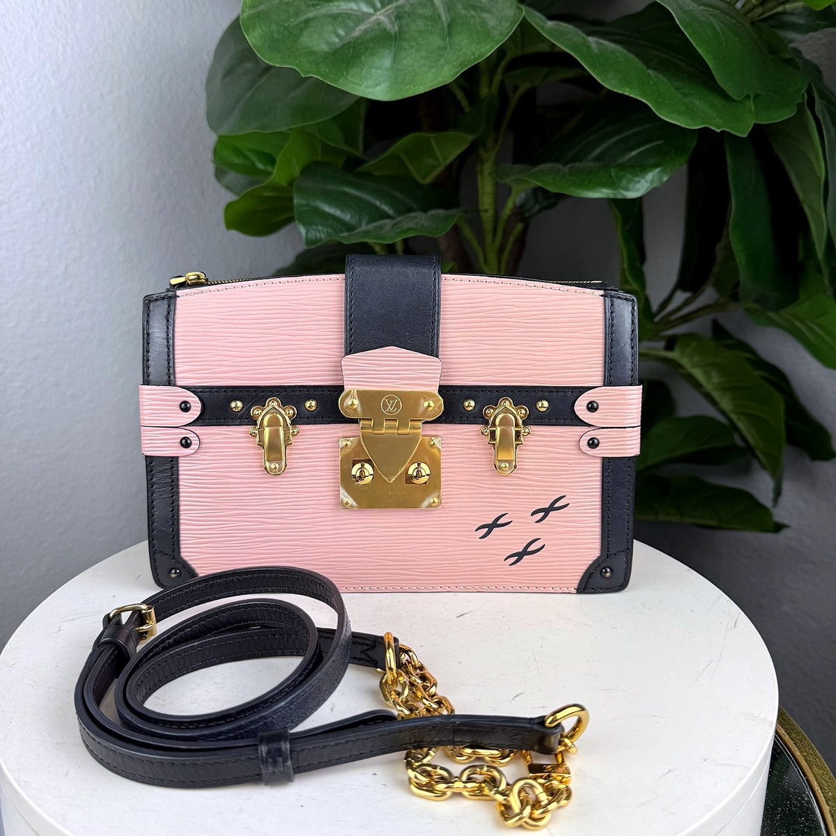Authentic Louis Vuitton Petite Malle Epi Rose Ballerine Black Trunk Bag - 01_photo.jpg