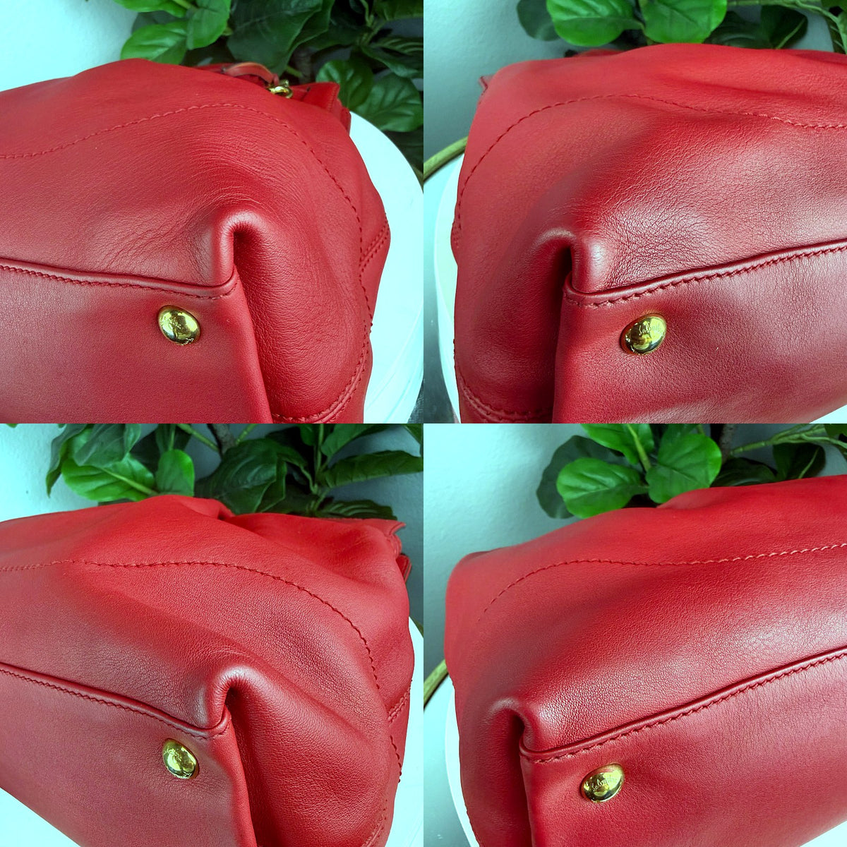 Authentic Salvatore Ferragamo Studio Red Leather Top Handle Bag - 03_corners.jpg
