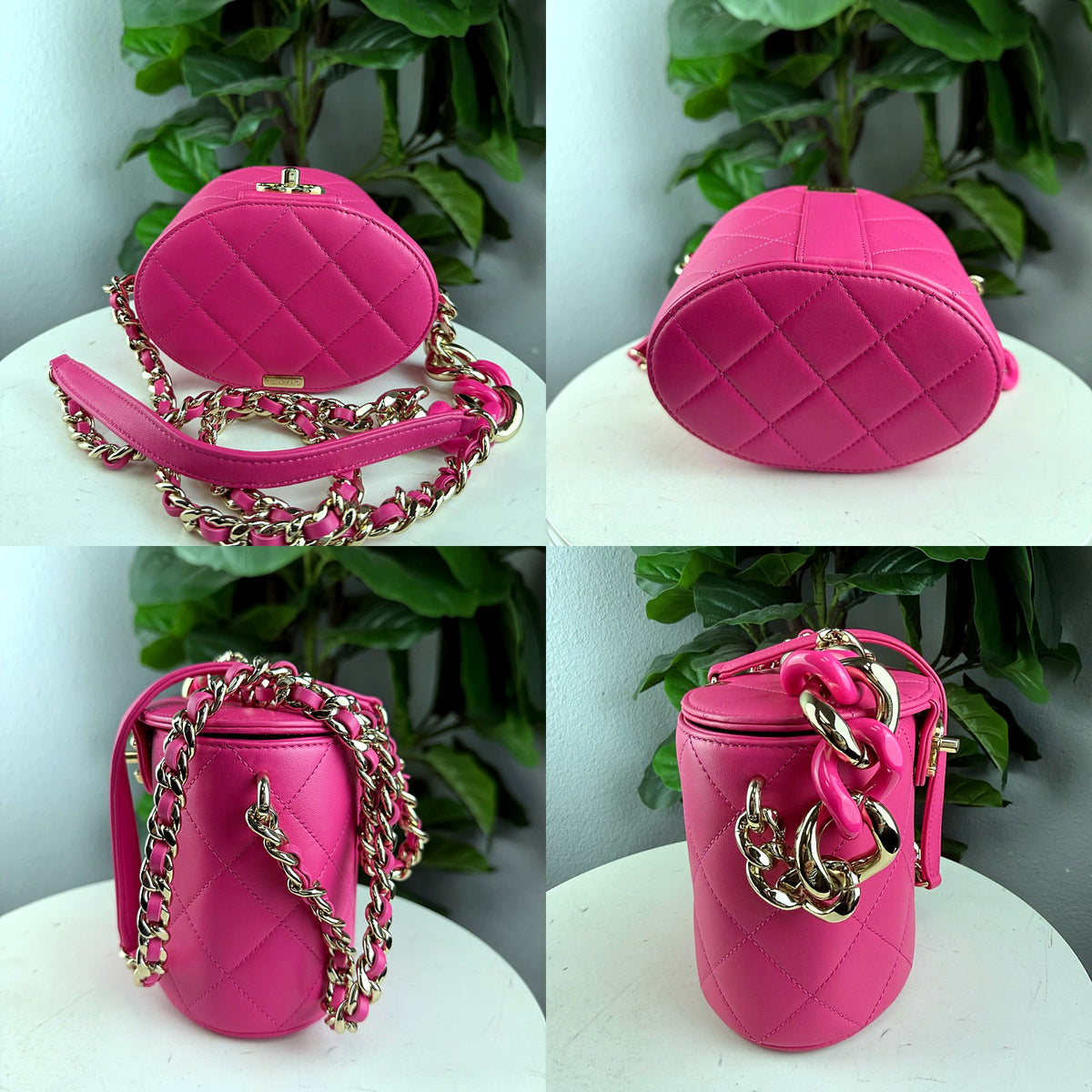 Authentic Chanel Pink Lambskin Quilted CC Vanity Case with Chain Strap - 05_extra.jpg