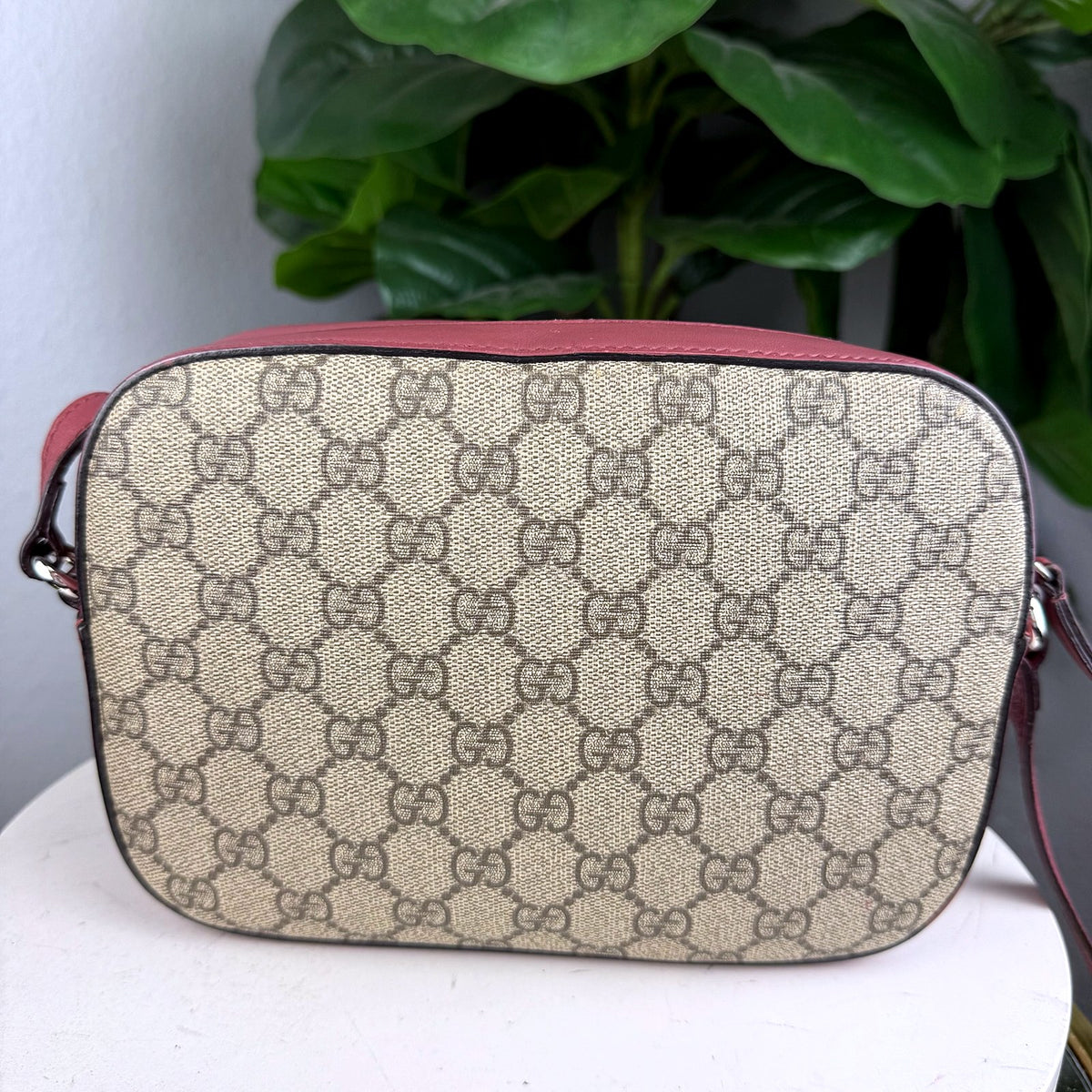 Authentic Gucci GG Supreme Bee Camera Bag Crossbody Pink - 02_photo.jpg