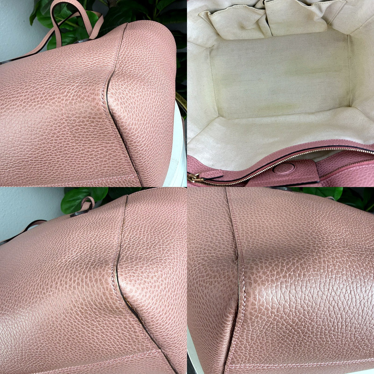 Authentic Gucci Swing Tote Pink Pebbled Leather Made in Italy Interlocking GG Shoulder Bag - 03_corners.jpg