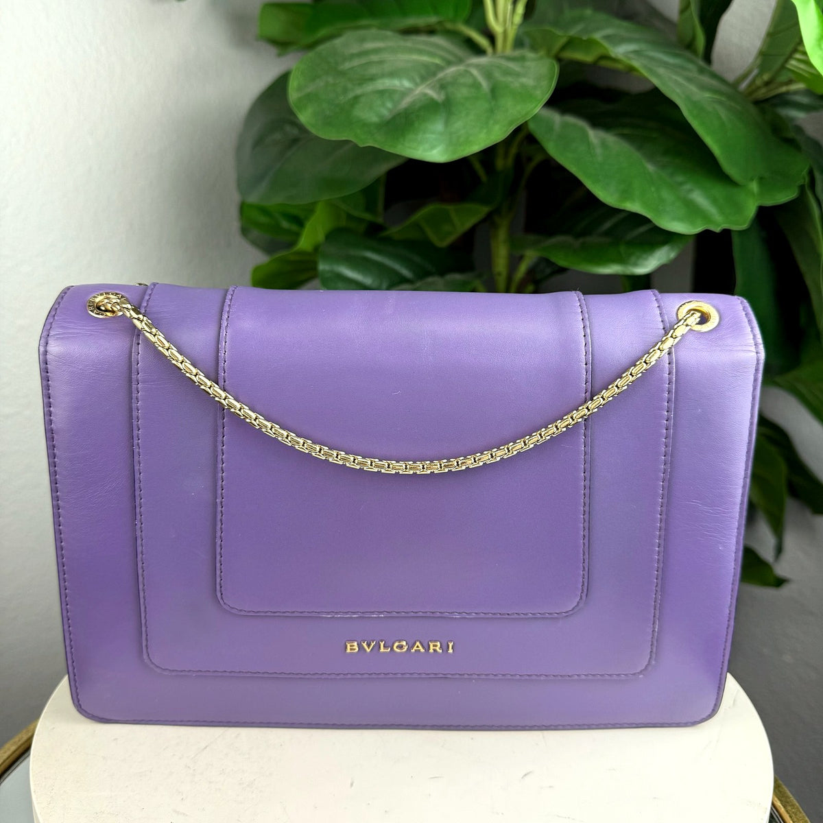 Authentic Bvlgari Serpenti Forever Medium Flap Bag Purple Leather Gold Chain - 02_photo.jpg