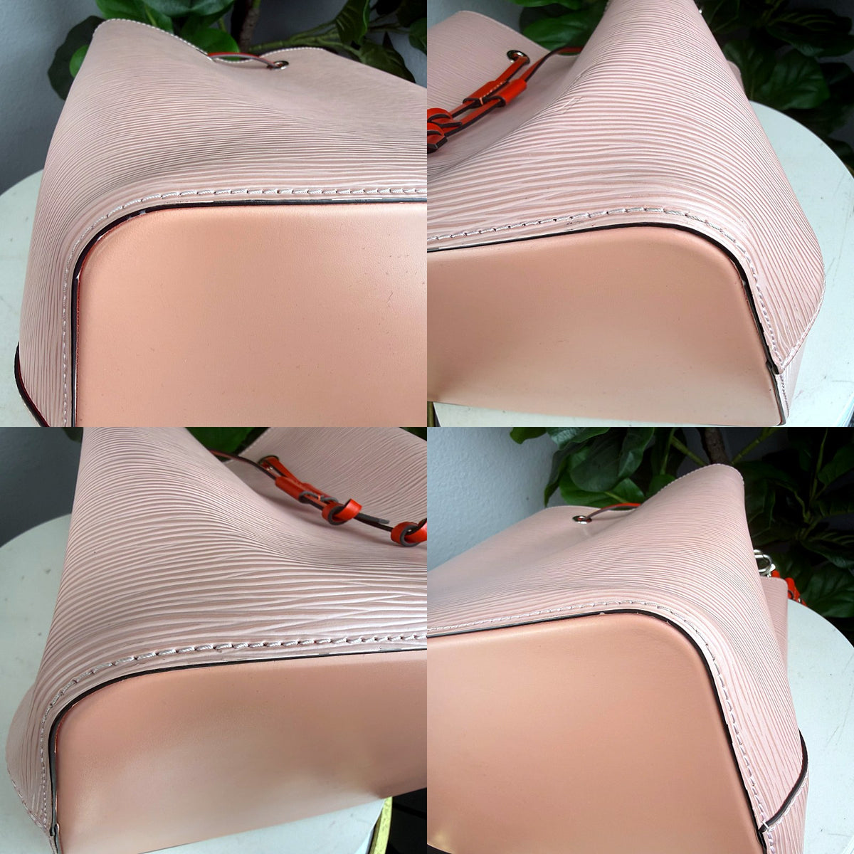 Authentic Louis Vuitton NéoNoé BB Epi Leather Rose Ballerine Bucket Bag - 03_corners.jpg