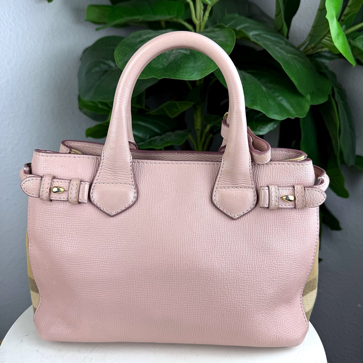 Authentic Burberry Banner Medium Tote Dusty Pink Leather House Check - 02_photo.jpg