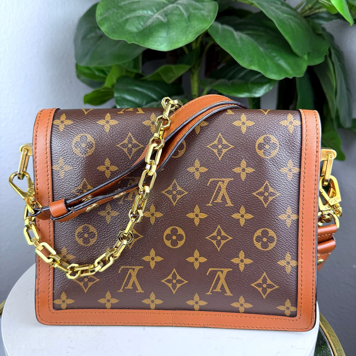 Authentic Louis Vuitton Dauphine MM Monogram Reverse Canvas Shoulder Bag - 02_photo.jpg