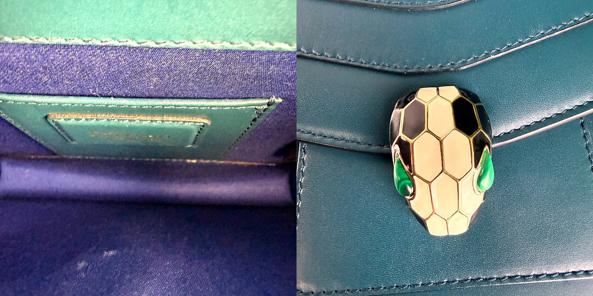 Authentic Bulgari Serpenti Forever Flap Bag Teal Leather Gold Chain - 04_inside.jpg