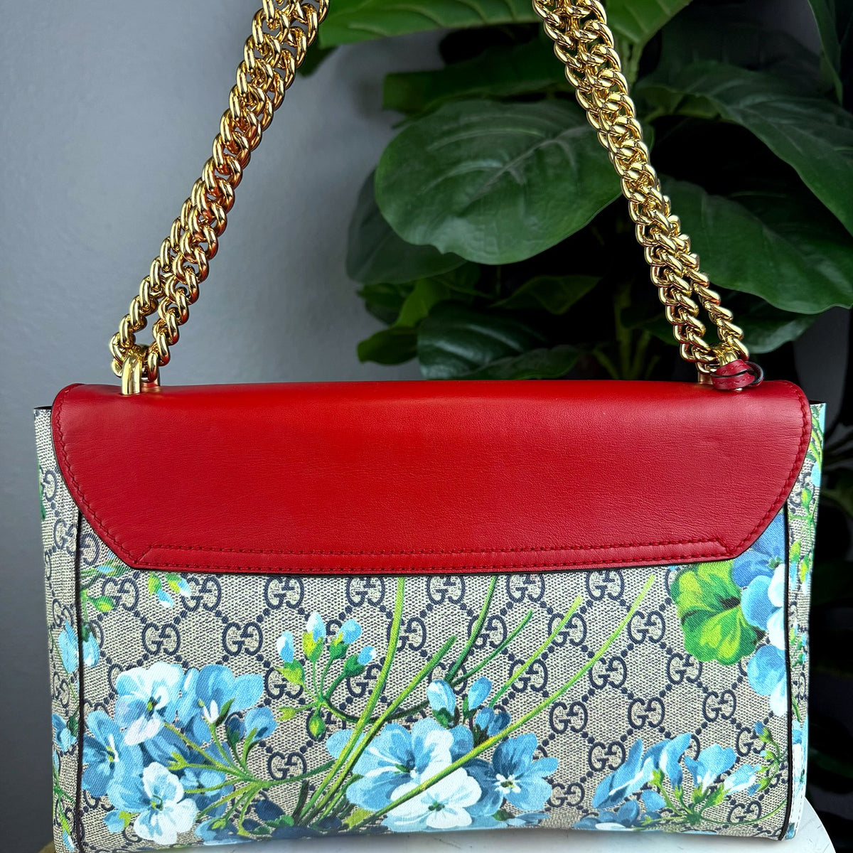 Authentic Gucci Padlock GG Blooms Medium Shoulder Bag Red Leather Floral - 02_photo.jpg