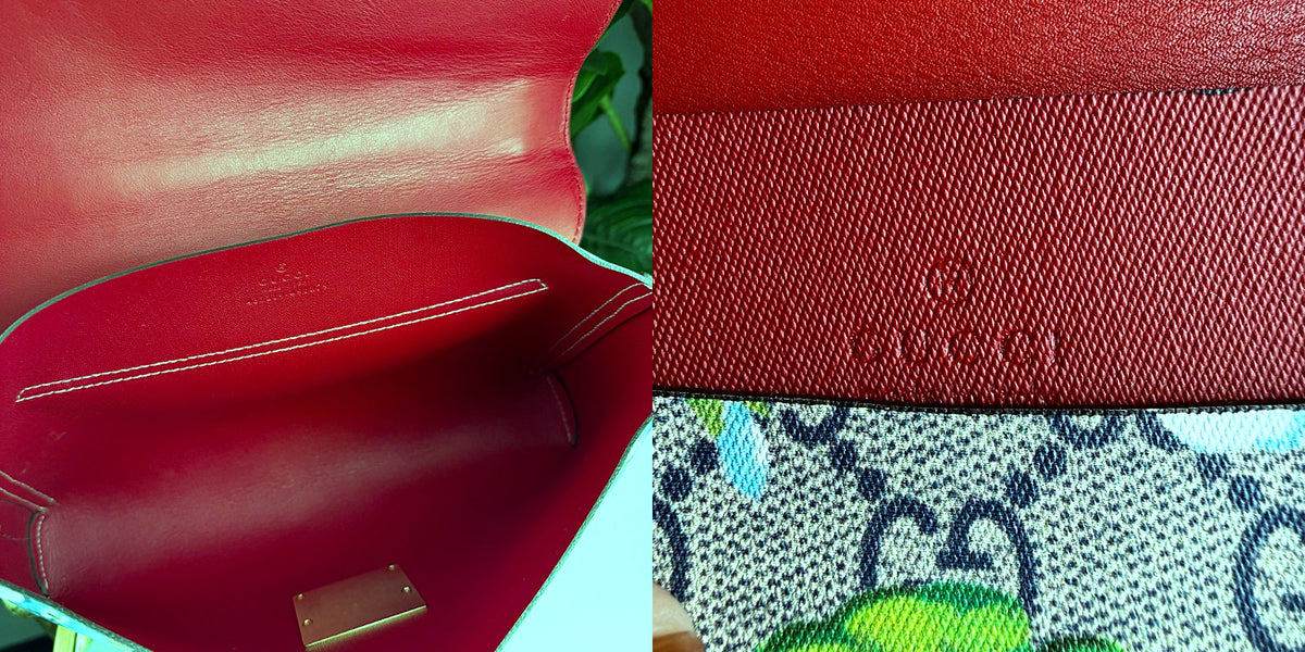 Authentic Gucci Padlock GG Blooms Medium Shoulder Bag Red Leather Floral - 04_inside.jpg