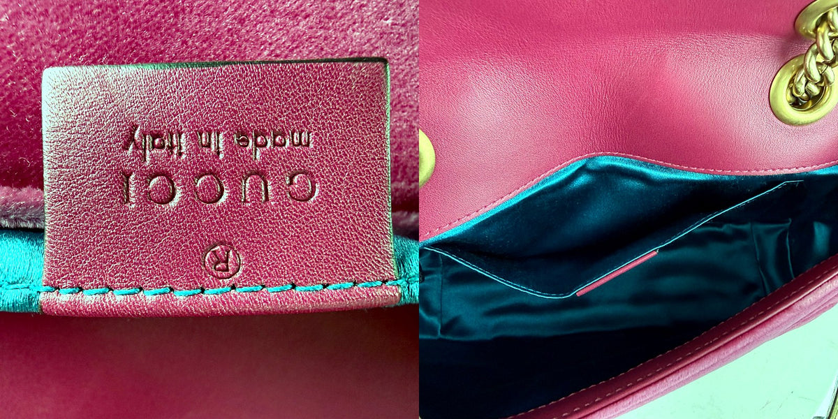 Authentic Gucci GG Marmont Small Velvet Shoulder Bag Pink - 04_inside.jpg