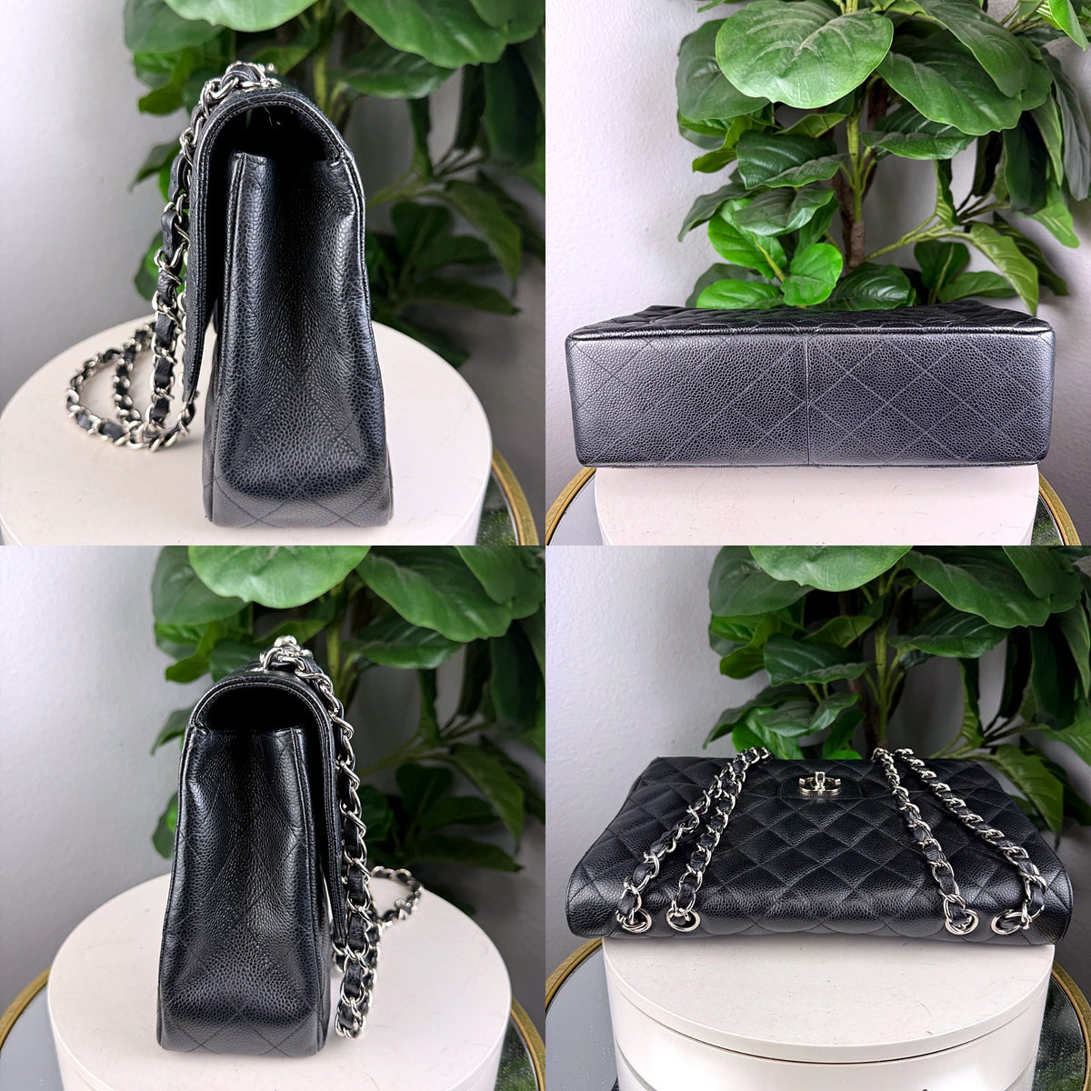 Authentic Chanel Classic Jumbo Double Flap Bag Black Caviar Silver Hardware - 04_extra.jpg