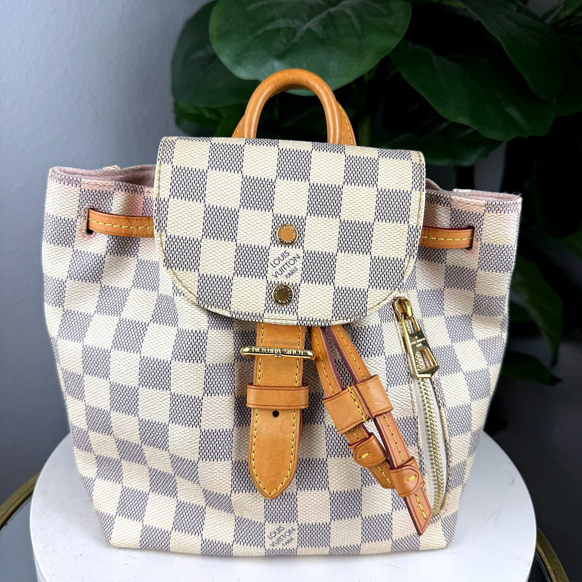 Authentic Louis Vuitton Sperone BB Damier Azur Canvas Backpack - 01_photo.jpg