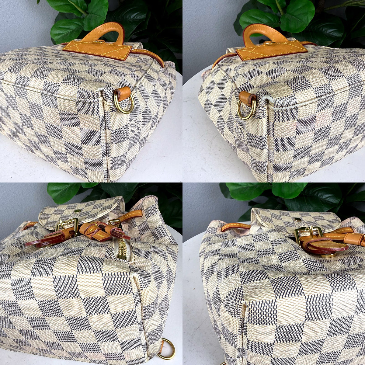 Authentic Louis Vuitton Sperone BB Damier Azur Canvas Backpack - 03_corners.jpg