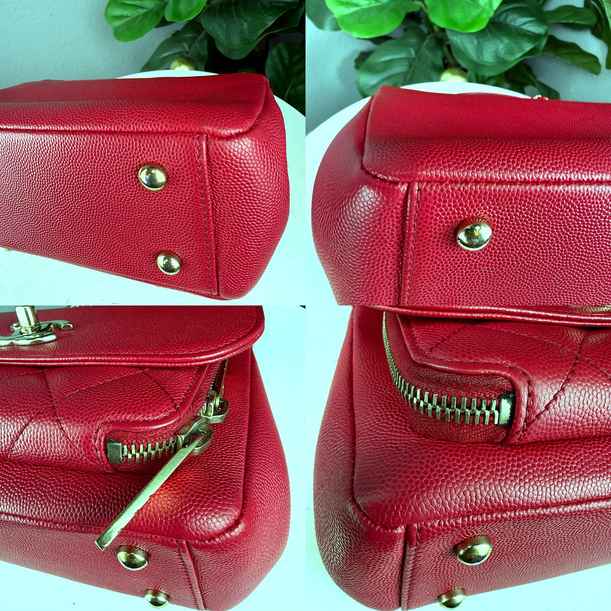 Authentic Chanel Business Affinity Medium Flap Bag Red Caviar Gold Hardware - 03_corners.jpg
