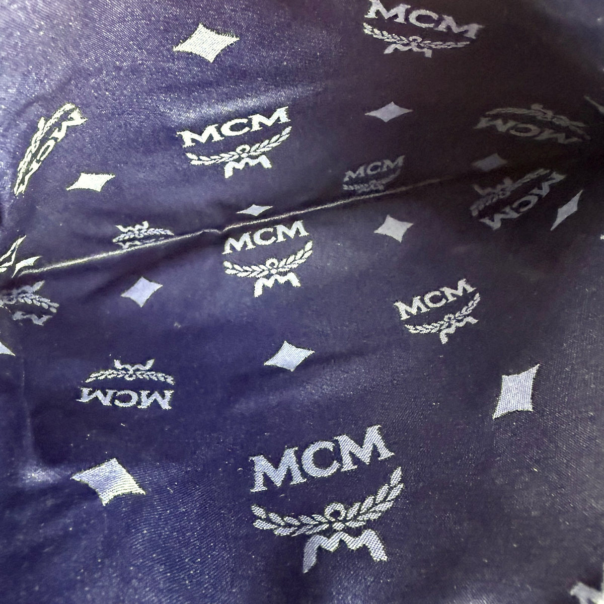 Authentic MCM Visetos Coated Canvas Pouch in Purple - 04_inside.jpg