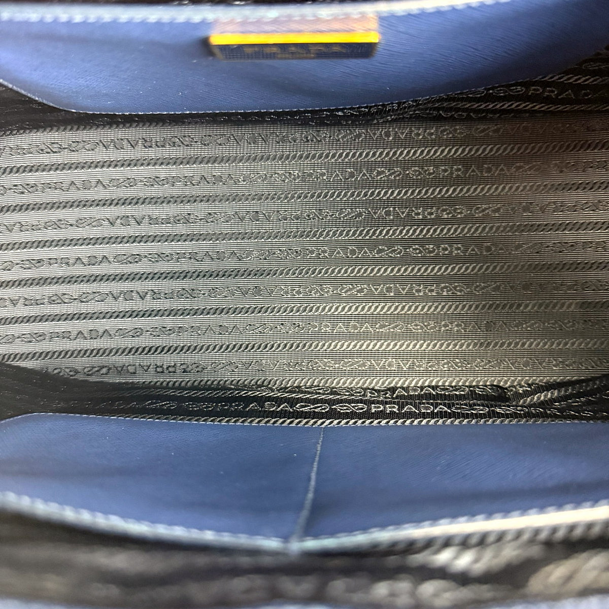 Authentic Prada Galleria Double Zip Tote in Blue Saffiano Lux Leather with Gold Hardware - 04_inside.jpg