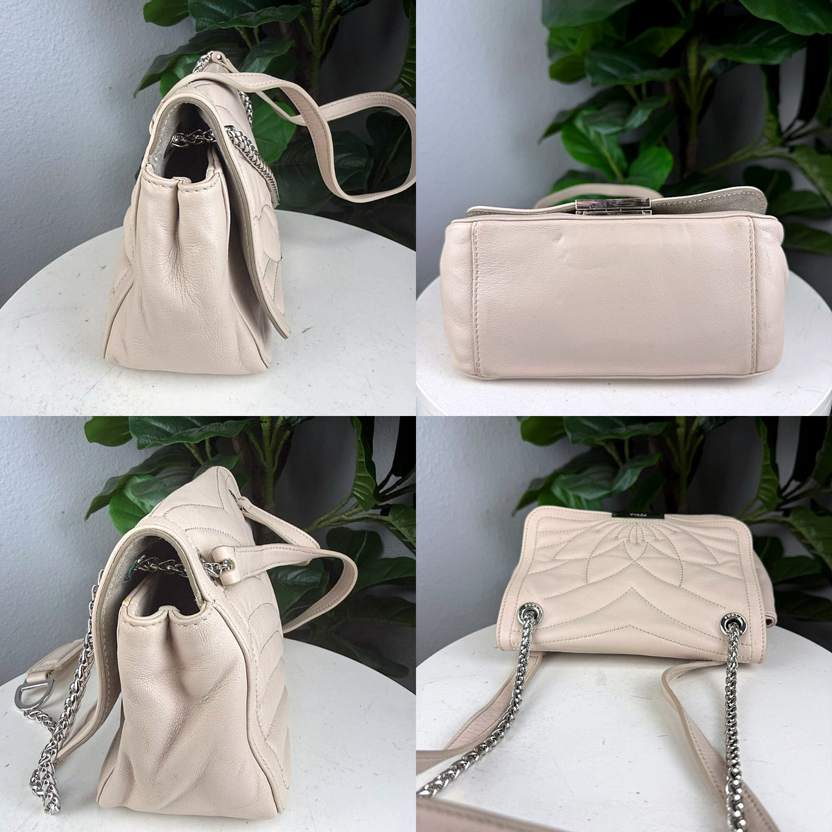 Authentic Furla Deliziosa Quilted Crossbody Bag in Cream Leather with Silver Hardware - 05_extra.jpg
