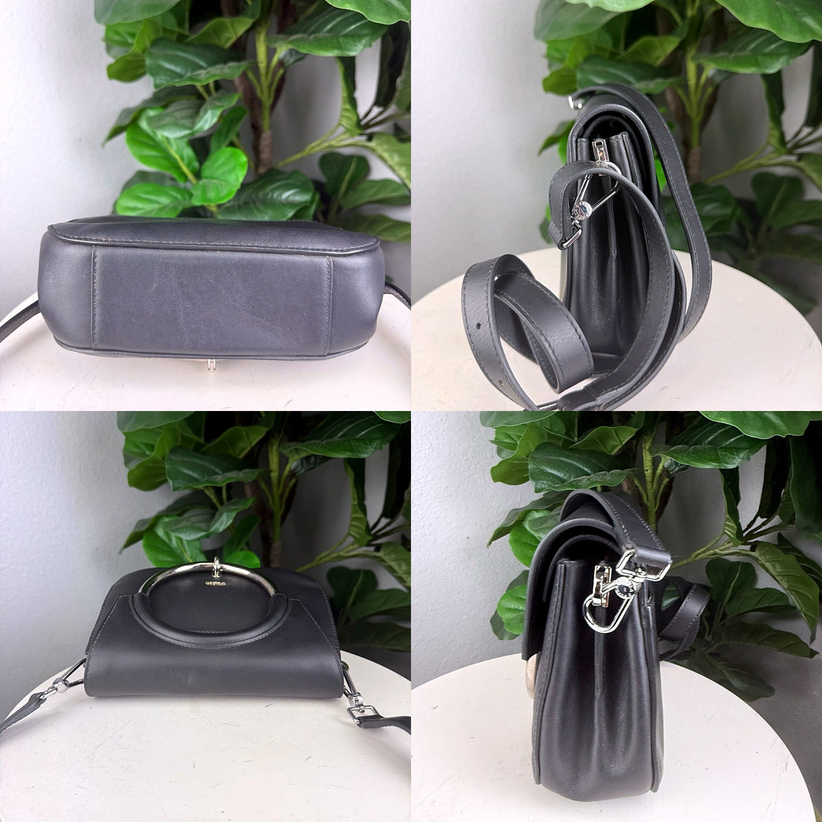 Authentic Furla Margherita Ring Handle Crossbody Bag in Black Leather with Silver Hardware - 05_extra.jpg