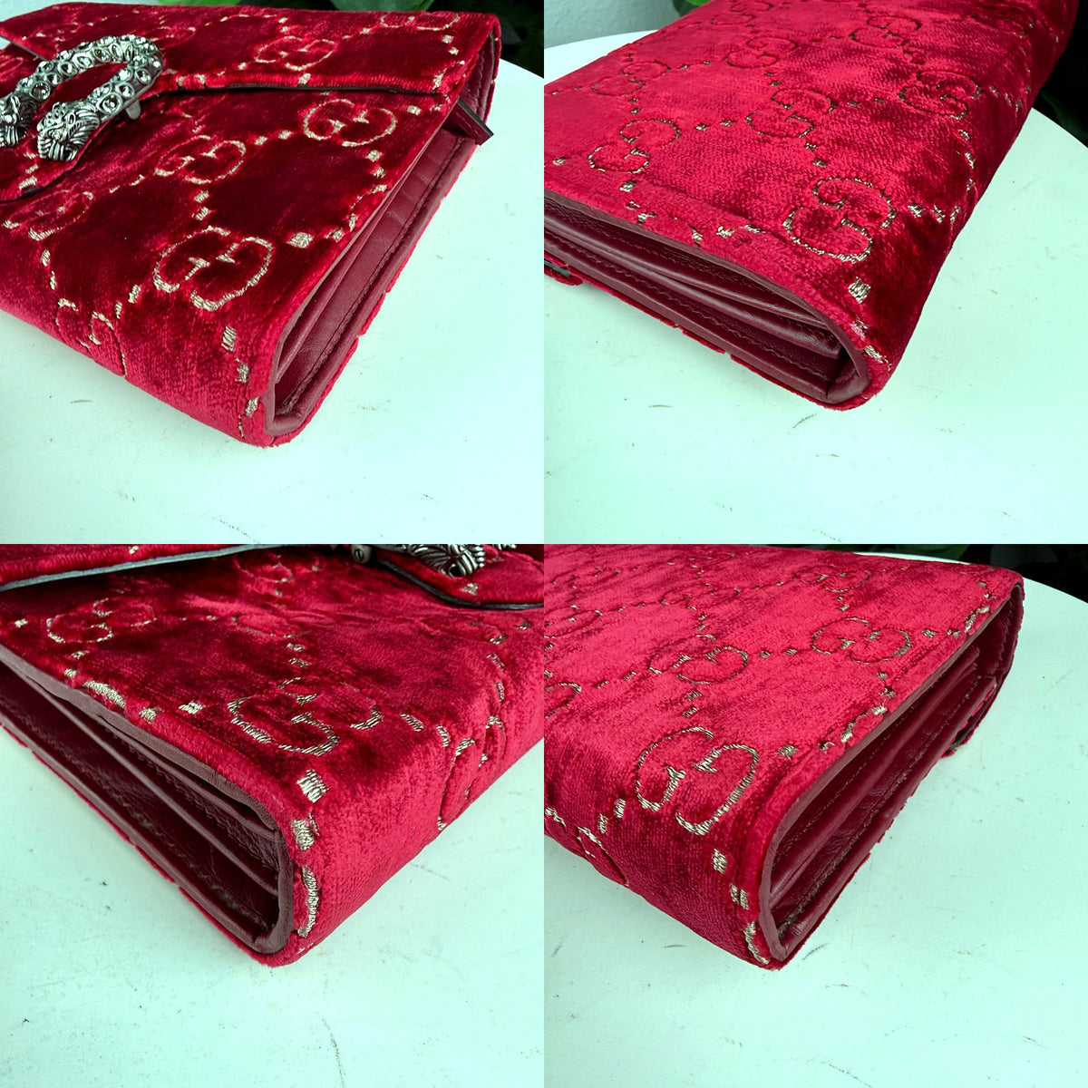 Authentic Gucci Dionysus GG Velvet Super Mini Bag Red - 03_corners.jpg