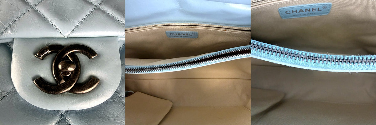 Authentic Chanel Classic Flap Bag Light Blue Quilted Lambskin Silver Hardware - 05_leftover_triple.jpg