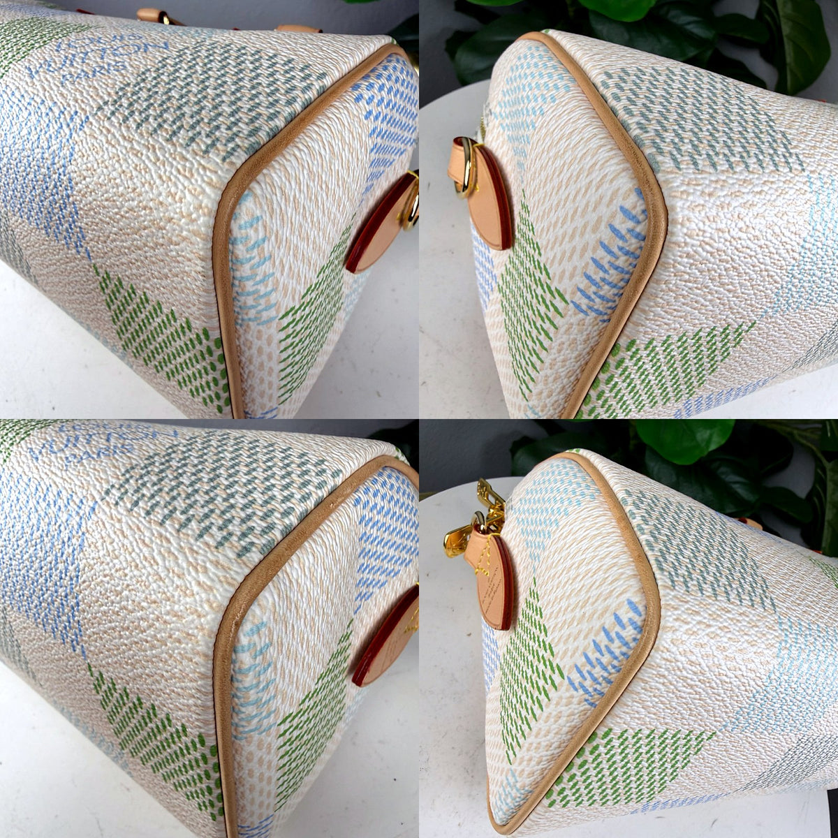 Authentic Louis Vuitton Damier Azur Tahitienne Speedy Bandouliere 25 - 03_corners.jpg