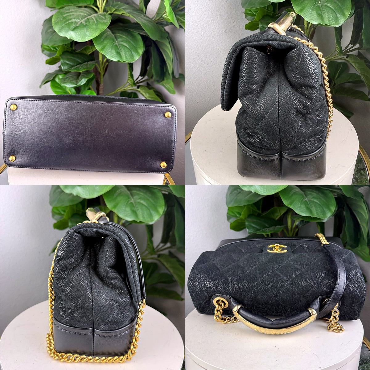 Authentic Chanel Caviar Medium Classic Flap Bag Black Gold Hardware - 05_extra.jpg
