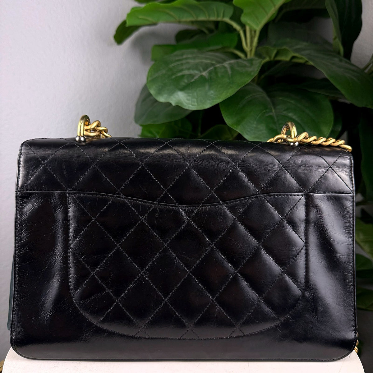 Authentic Chanel Classic Flap Jumbo Black Lambskin Leather with Gold Hardware - 02_photo.jpg