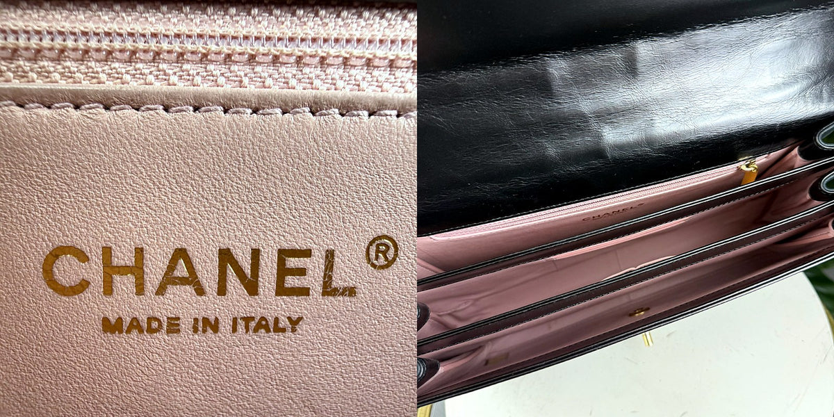 Authentic Chanel Classic Flap Jumbo Black Lambskin Leather with Gold Hardware - 04_inside.jpg