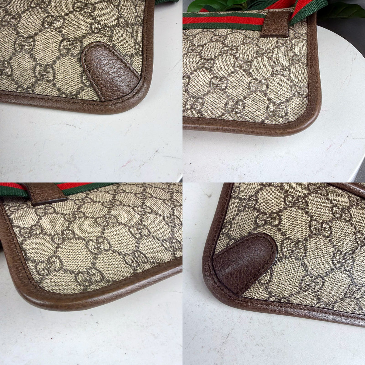 Authentic Gucci Vintage GG Supreme Canvas Belt Bag Brown - 03_corners.jpg