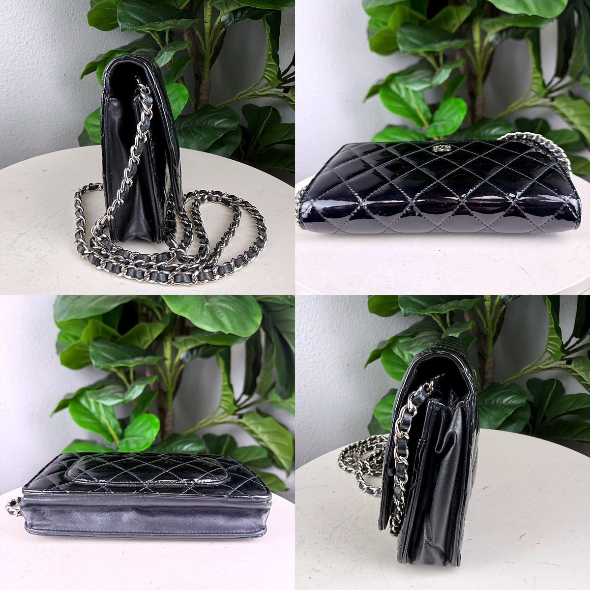Authentic Chanel Wallet on Chain Black Patent Leather Quilted WOC - 05_extra.jpg