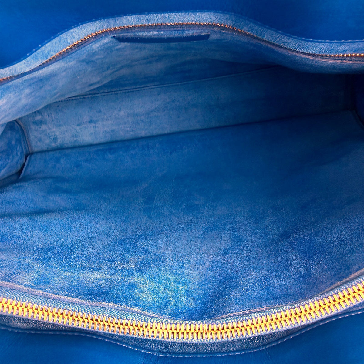 Authentic Saint Laurent Sac de Jour Small Blue Leather Tote Bag - 04_inside.jpg