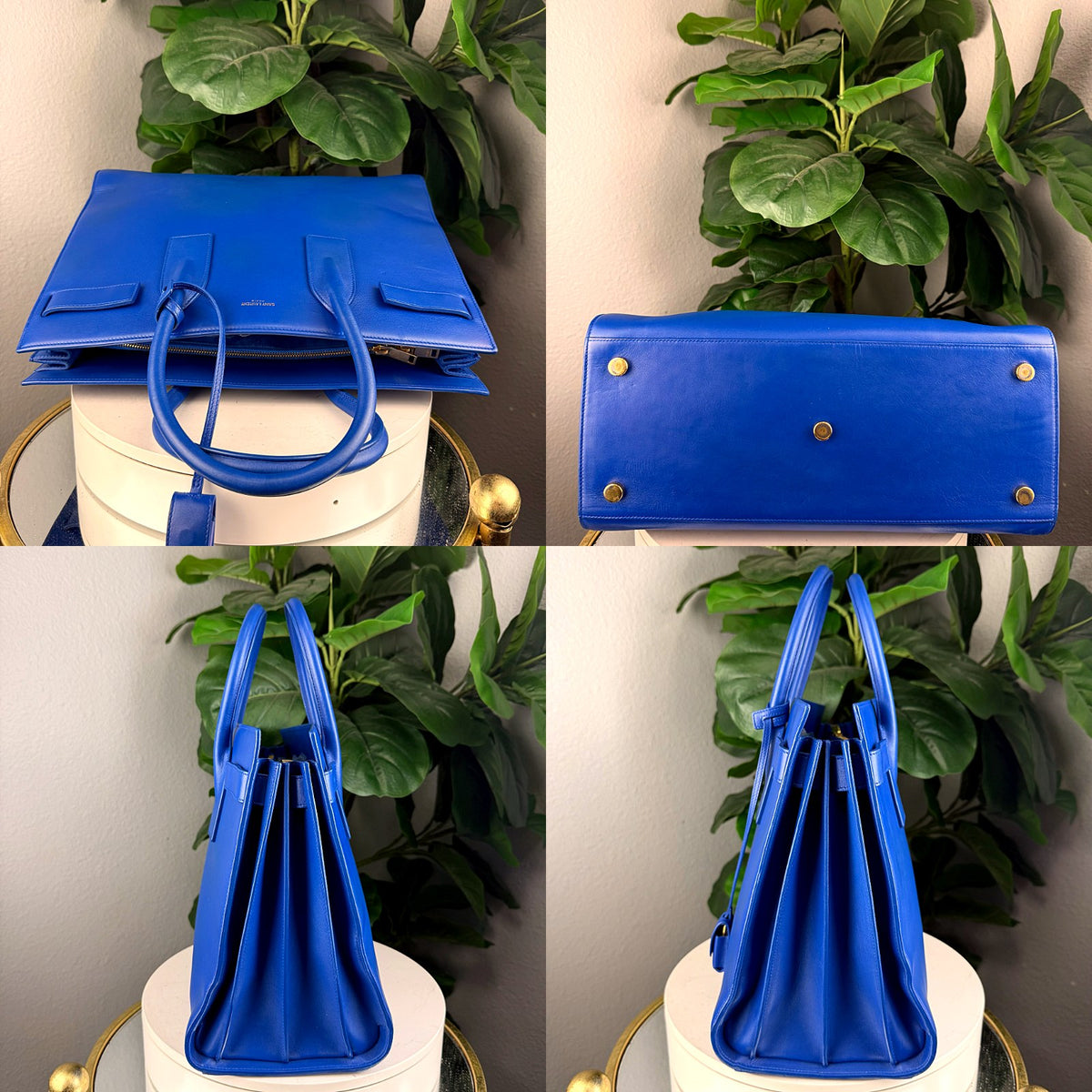 Authentic Saint Laurent Sac de Jour Small Blue Leather Tote Bag - 05_extra.jpg