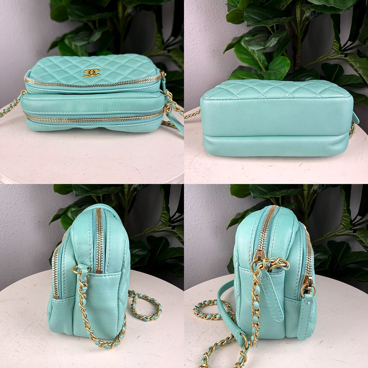 Authentic Chanel Quilted Lambskin Camera Case Bag Mint Green Gold Hardware - 06_extra.jpg