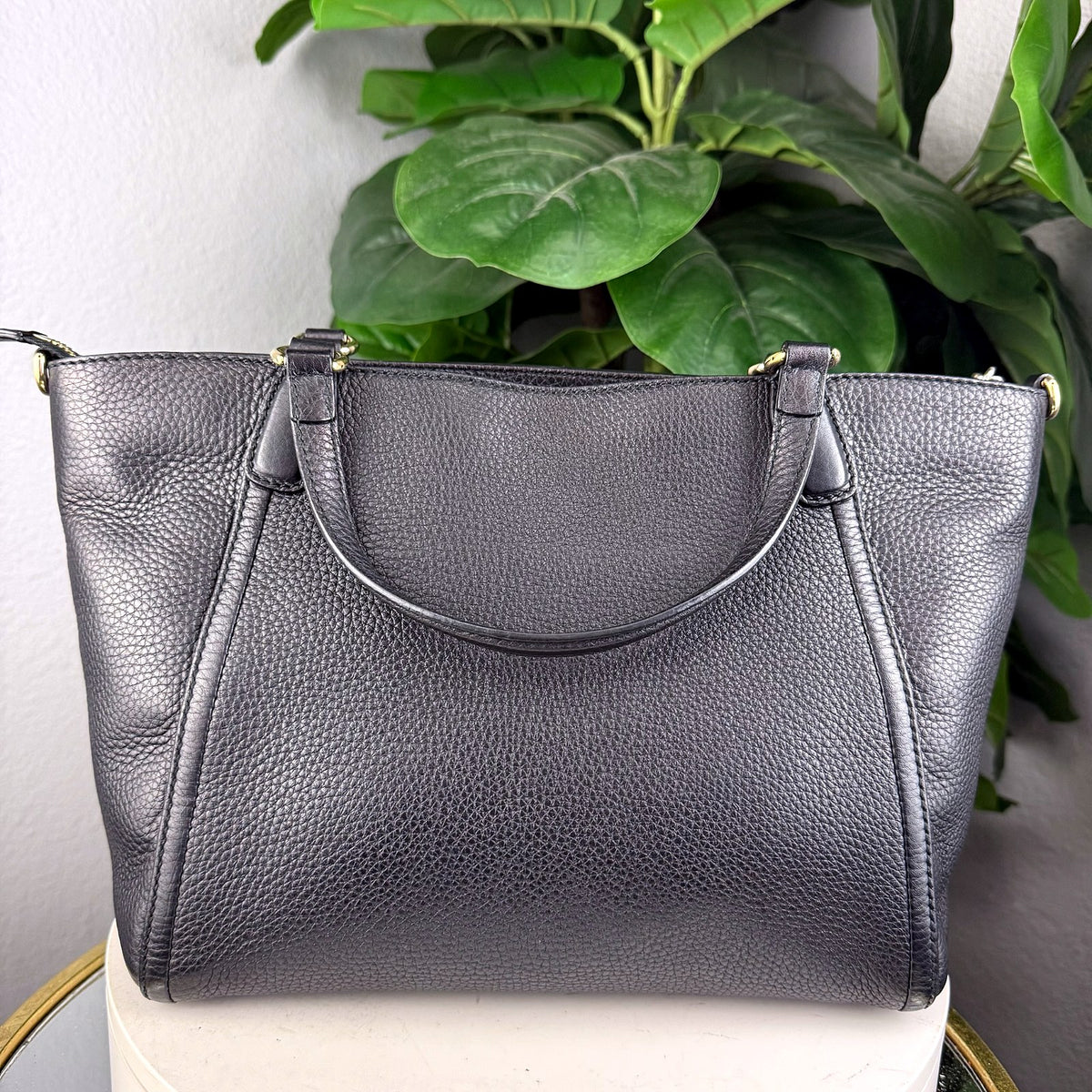 Authentic Gucci Soho Medium Leather Tote Bag Black with Shoulder Strap - 02_photo.jpg