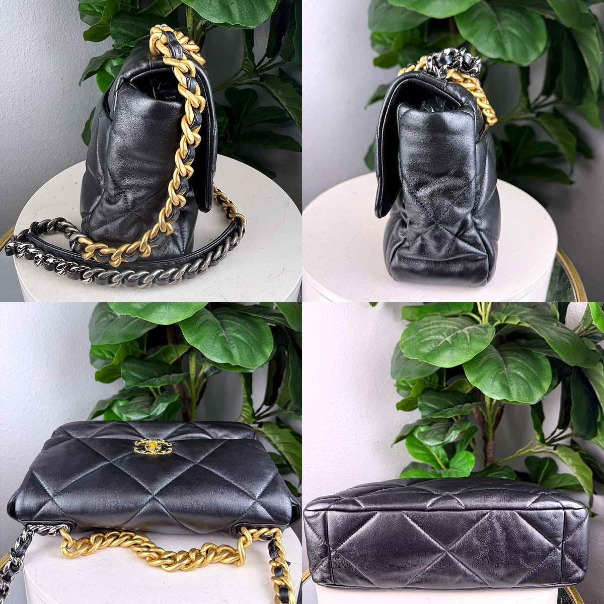 Authentic Chanel 19 Small Flap Bag Black Quilted Lambskin Mixed Chain - 05_extra.jpg