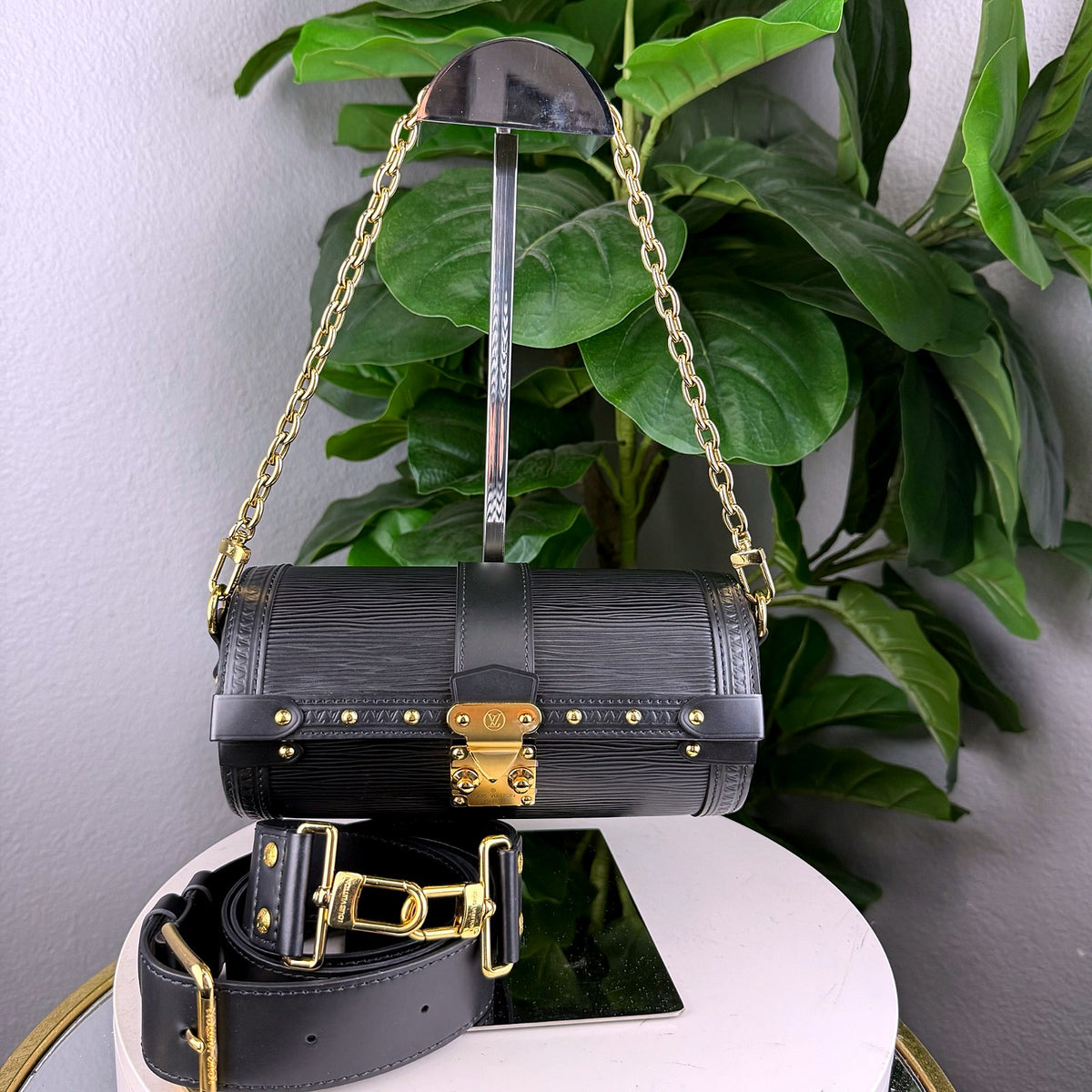 Authentic Louis Vuitton Epi Leather Papillon Trunk Black Gold Hardware - 01_photo.jpg