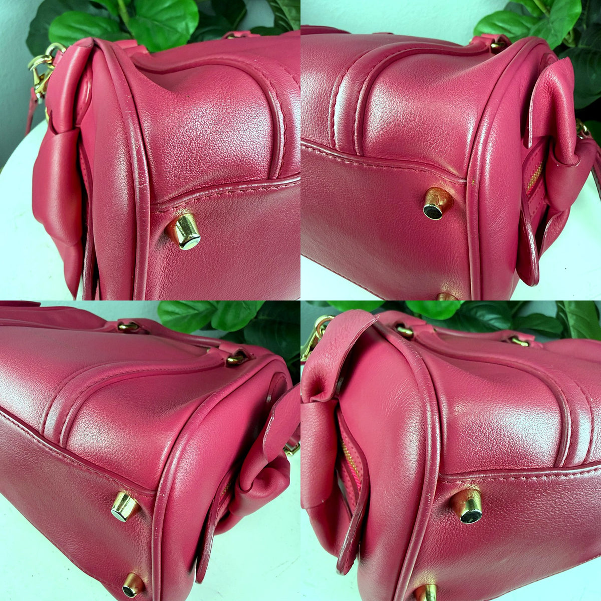 Authentic Burberry Small Alchester Bowling Bag Pink Leather Satchel - 03_corners.jpg