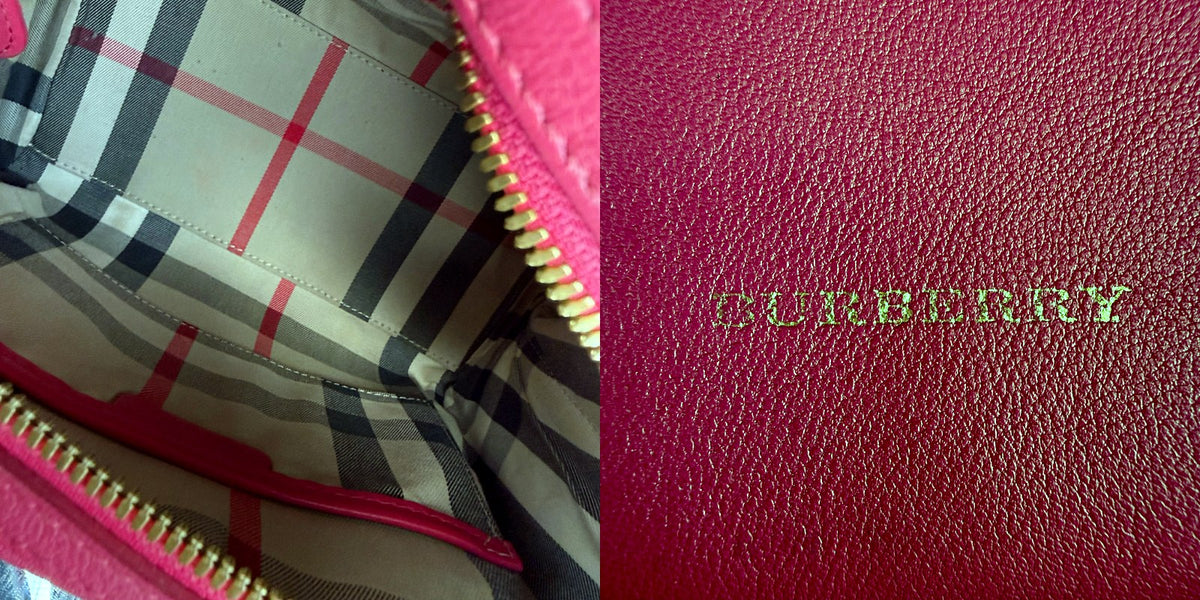 Authentic Burberry Small Alchester Bowling Bag Pink Leather Satchel - 04_inside.jpg