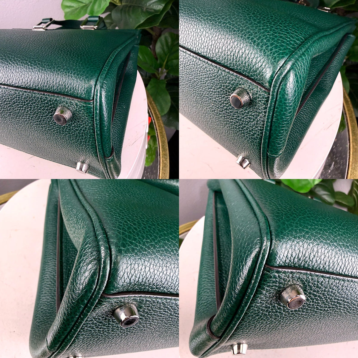 Authentic Gucci Zumi Small Top Handle Bag Green Leather - 03_corners.jpg
