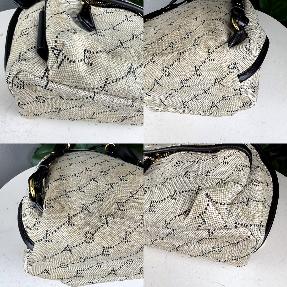Authentic Stella McCartney Monogram Canvas Mini Backpack Black Trim - 03_corners.jpg
