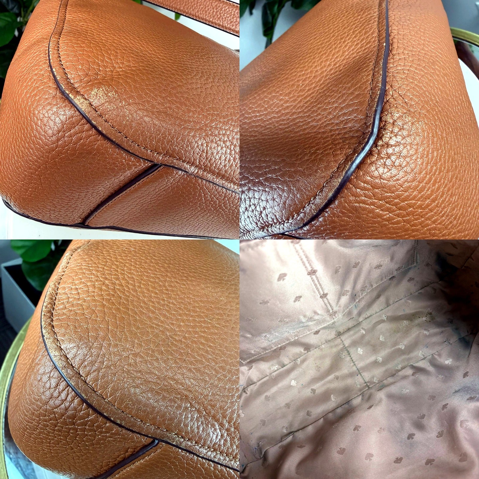 Kate Spade New York Cognac Pebbled Leather Hobo Bag