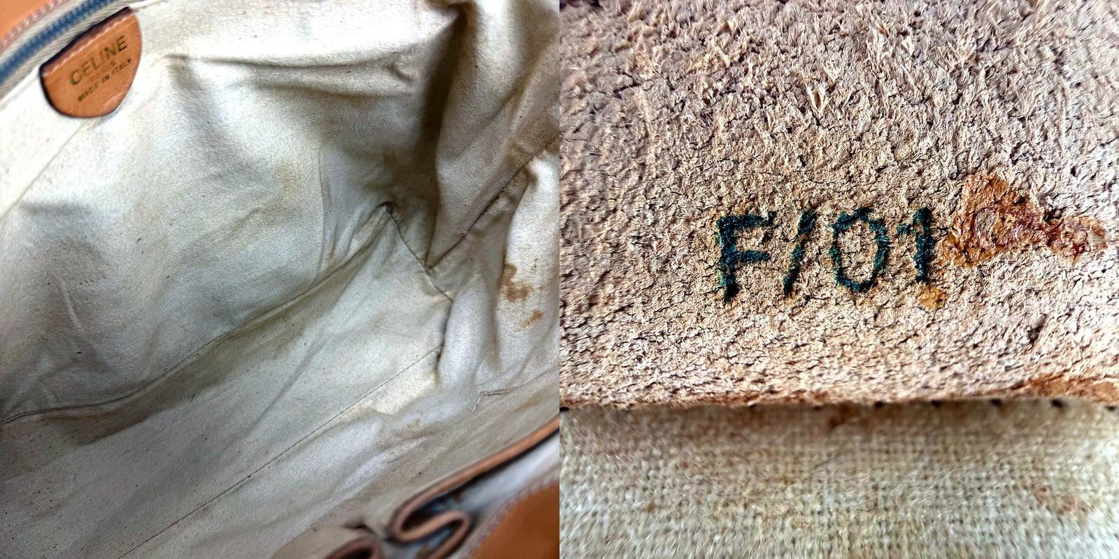 Celine Vintage Macadam Brown Canvas Shoulder Tote Bag