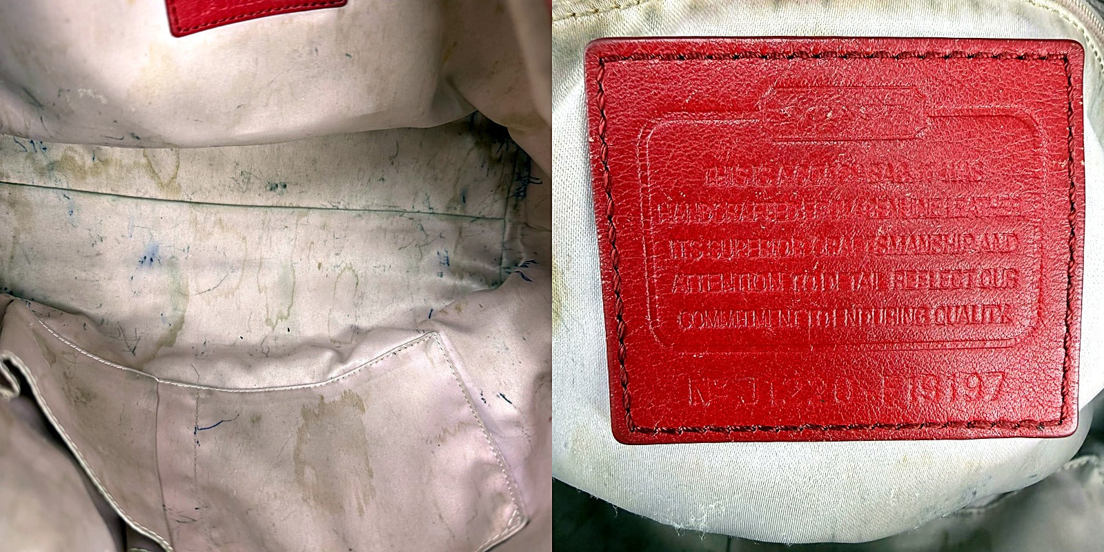 Authentic Coach Red Patent Leather Tote - COACH EST. 1941 Disc Logo