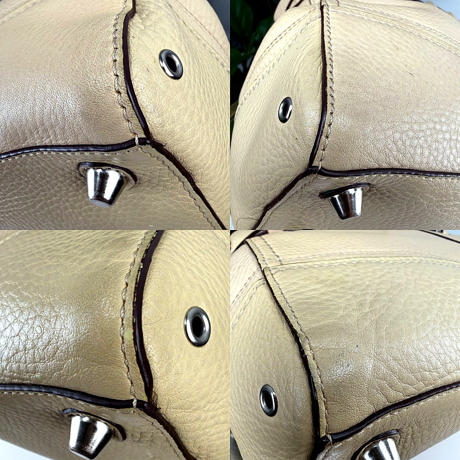 Authentic Coach Tan Pebbled Leather Satchel - Braided Knot Hardware, Tassel Fob