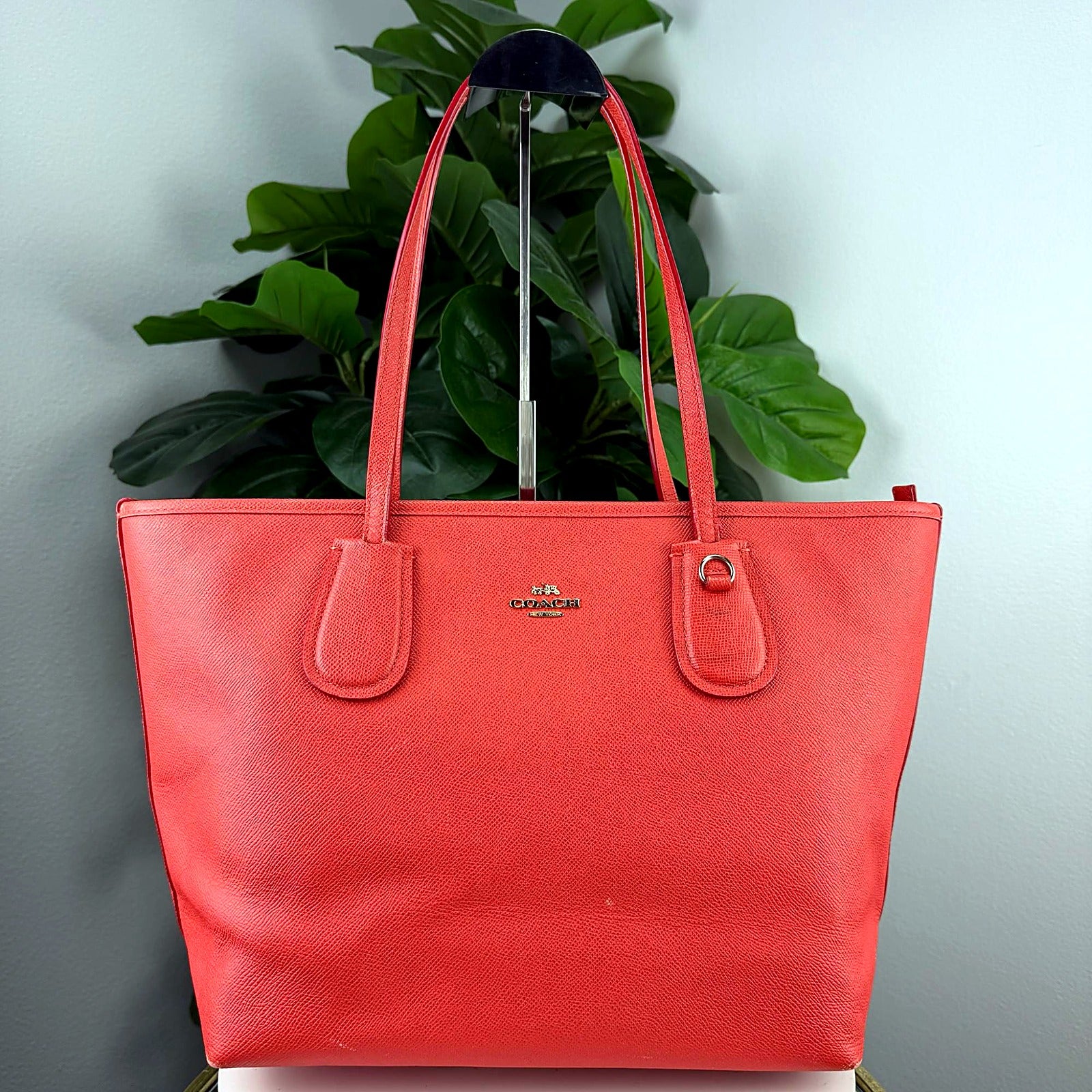 Authentic Coach Red Saffiano Leather City Tote - COACH NEW YORK