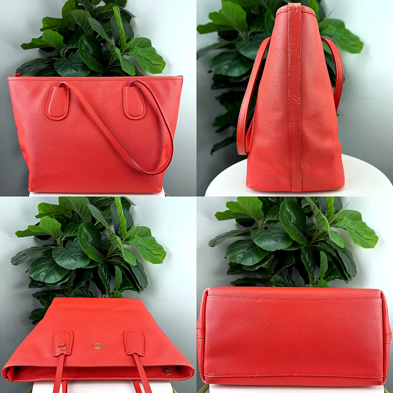 Authentic Coach Red Saffiano Leather City Tote - COACH NEW YORK