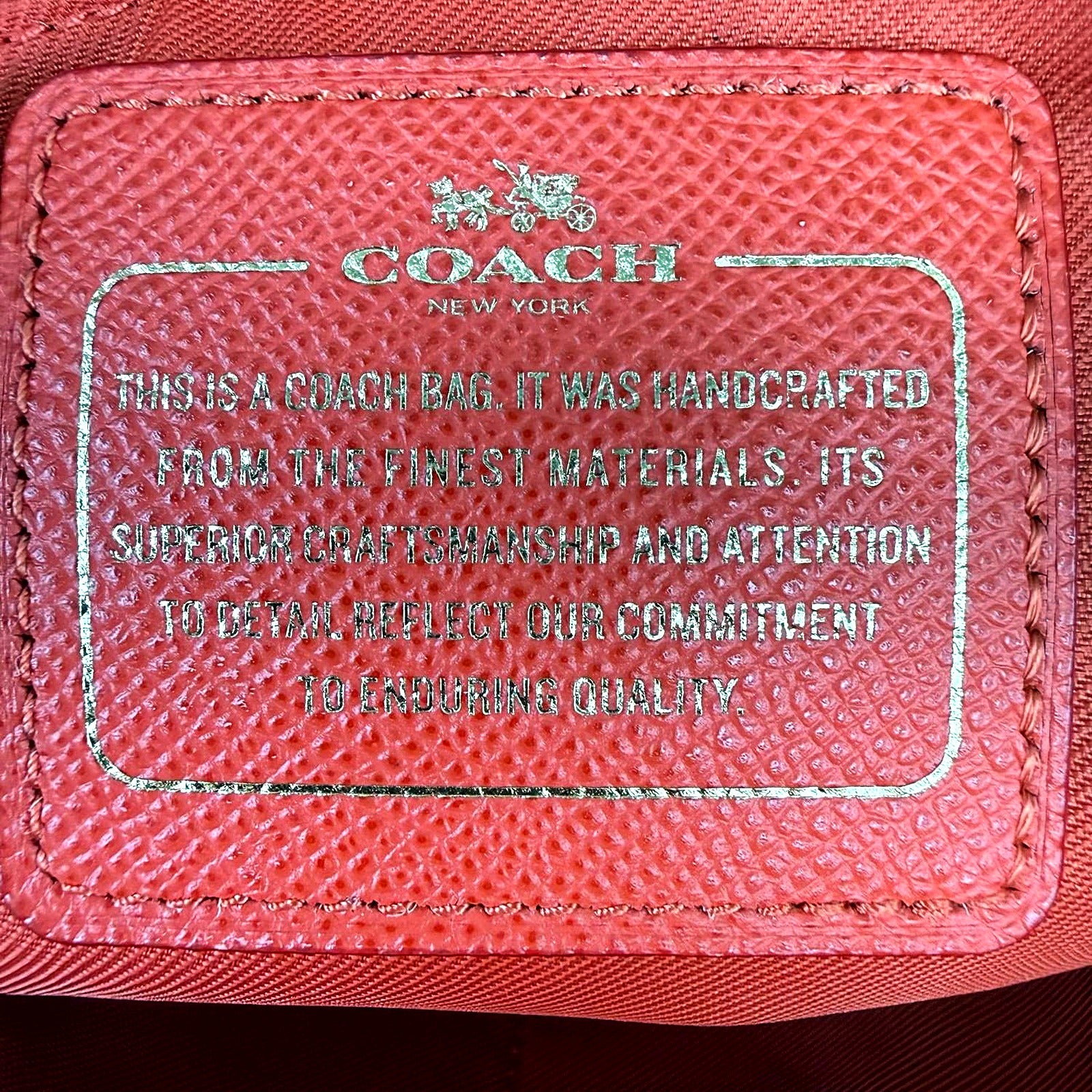 Authentic Coach Red Saffiano Leather City Tote - COACH NEW YORK