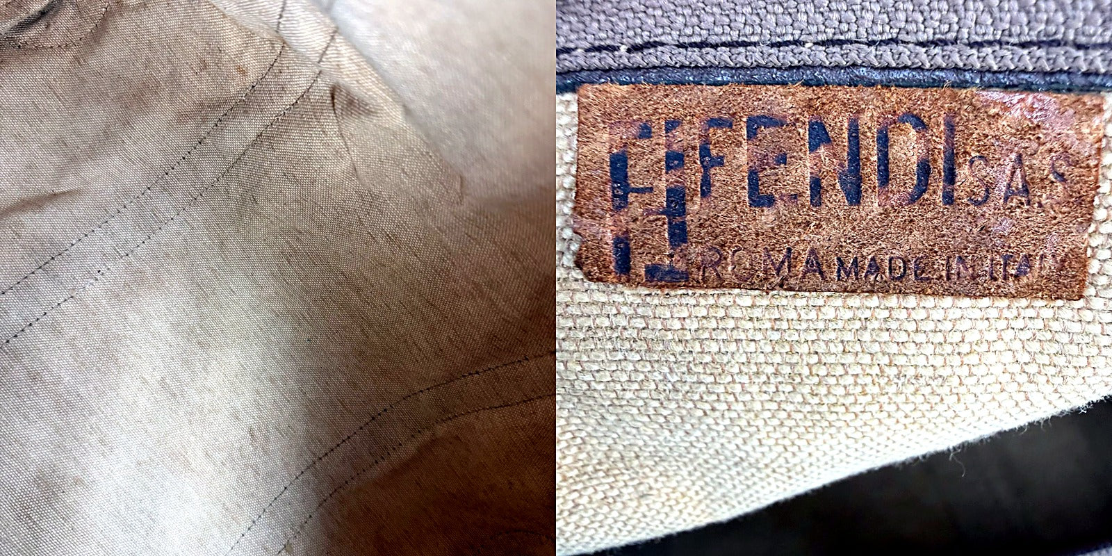 Fendi Zucchino Coated Canvas Boston Bag - Brown Leather Trim