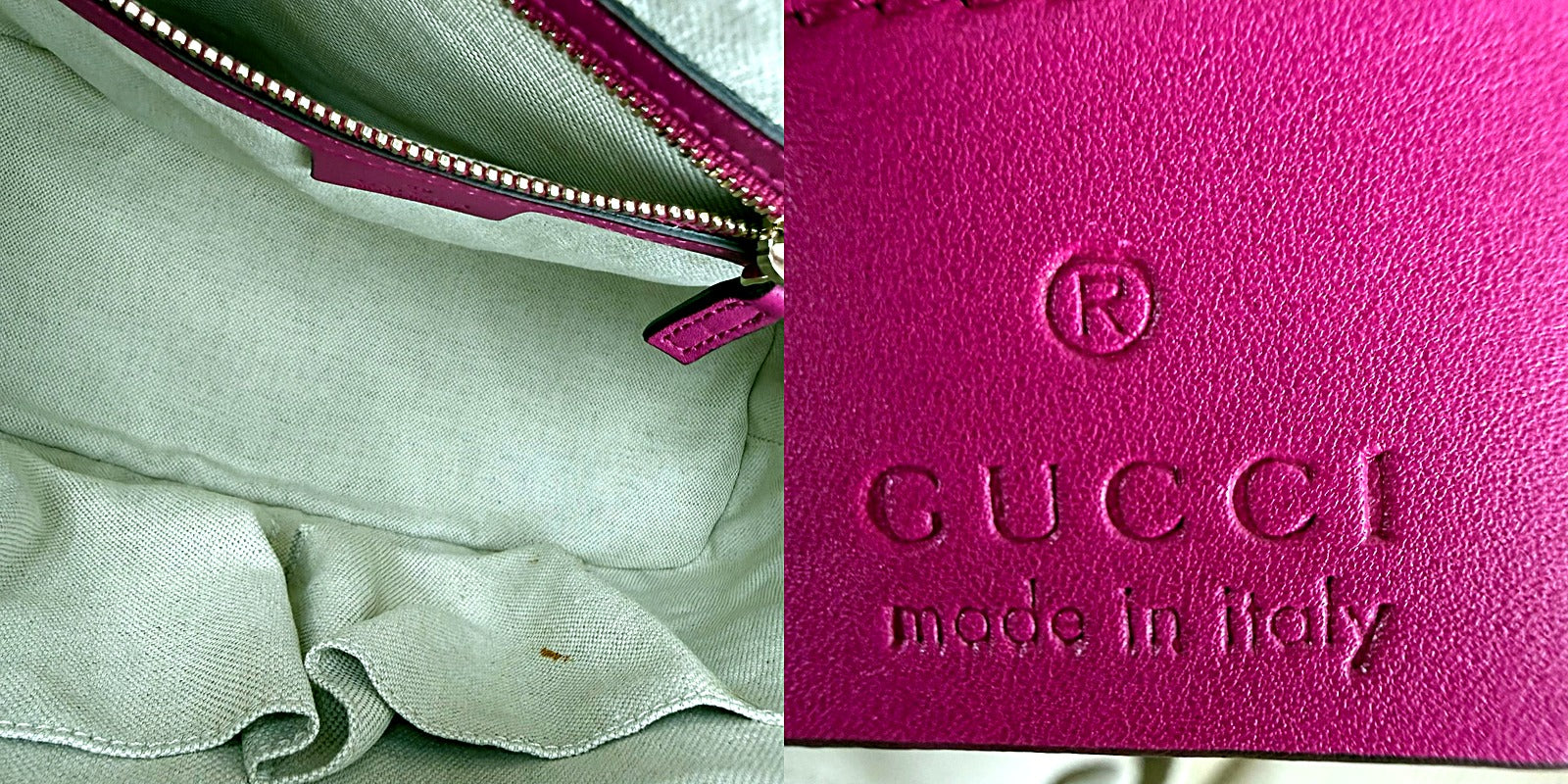 Gucci Microguccissima Fuchsia Patent Leather Dome Satchel